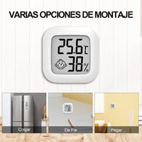 Wepai Mini Digitális Hőmérő és Páratartalom Mérő Szett - 4 db Beltéri Hőmérséklet és Páramérő, Falra Szerelhető vagy Szabadon Álló, CR2032 E 5