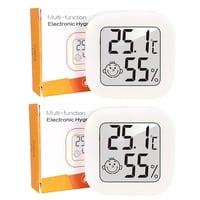 Wepai Mini Digitális Hőmérő és Páratartalom Mérő Szett - Hordozható LCD Kijelzős Szobai Higrométer, Nagy Pontosságú, 2 db-os Csomag, Fehér 1