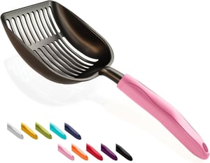 WePet aluminijska lopatica za pijesak – 4 komada + dugačka drška + neljepljiva + čvrsto metalno sito