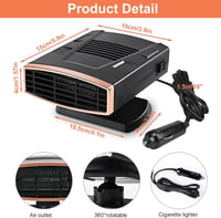 WEQNGIU 12V 200W Autófűtő Páramentesítő 2in1 Ventilátoros Hűtés Funkcióval 2