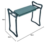 Bancă de grădină pliabilă 2 în 1 WERKA PRO, 58 x 28 cm, înălțime 48 cm, scaun și suport pentru genunchi, negru 3