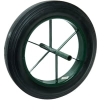 Nefunkčné koleso na fúrik WERKA PRO 15 palcov – Plná guma Ø385 x 66 mm – Os 20 mm – Kovový disk – Pre záhradný fúrik 1