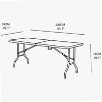 WERKA PRO Sklopivi pravokutni stol 239 x 74 x 74 cm, stol za događanja za 10 osoba, vrtni i ugostiteljski stol 2