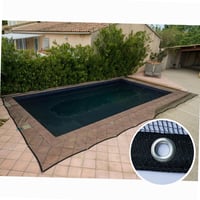 Plasă de protecție pentru piscină WERKA PRO, 100 g/m², 5x9 m, gri, polietilenă cu tratament anti-UV, cu ochiuri din aluminiu, dimensiune ochiuri 4x6 mm 6