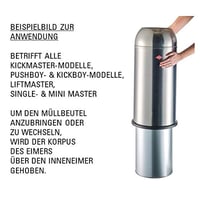 Wesco Kickmaster Szemetes Kuka Fém Fekete Matt 33L 69cm 3