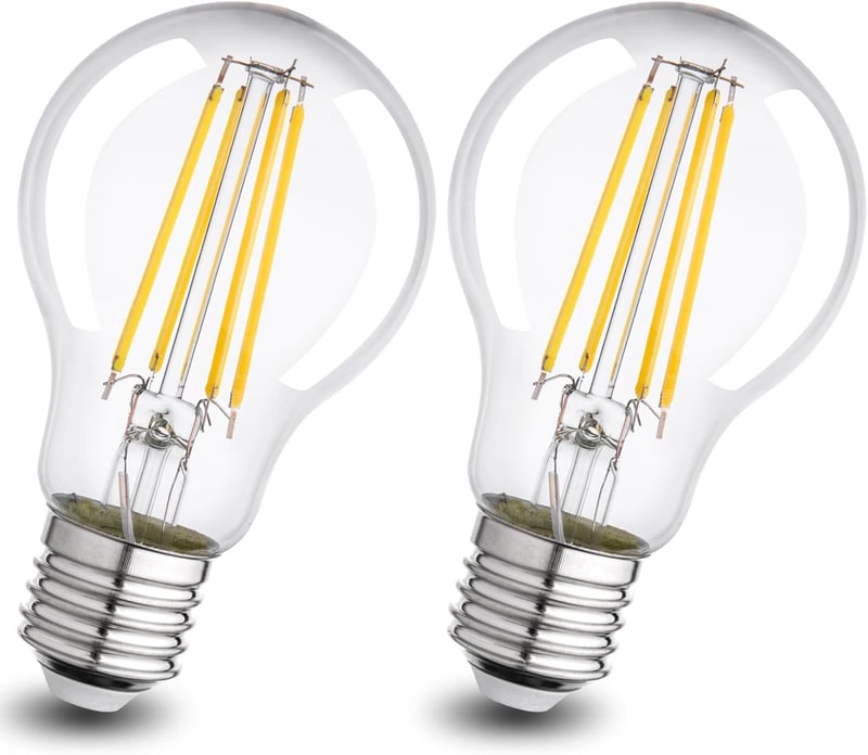Wesome Lighting E27 LED izzó 3.8W meleg fehér A60 retro filament 2db