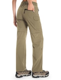 Pantaloni de drumeție cu craci detașabili Wespornow pentru femei - Pantaloni outdoor respirabili, cu uscare rapidă, kaki, mărimea S 8