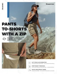 Pantaloni de drumeție cu craci detașabili Wespornow pentru femei - Pantaloni outdoor respirabili, cu uscare rapidă, kaki, mărimea S 3