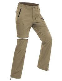 Pantaloni de drumeție cu craci detașabili Wespornow pentru femei - Pantaloni outdoor respirabili, cu uscare rapidă, kaki, mărimea S 1