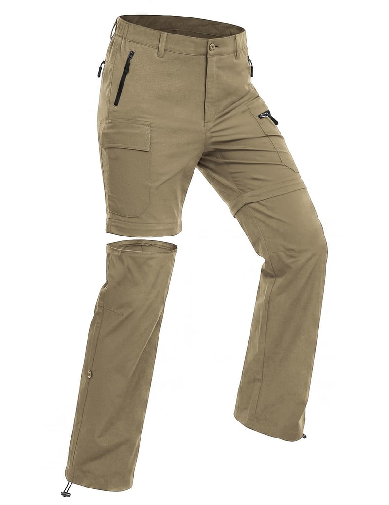 Pantaloni de drumeție cu craci detașabili Wespornow pentru femei - Pantaloni outdoor respirabili, cu uscare rapidă, kaki, mărimea S