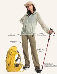 Pantaloni de drumeție cu craci detașabili Wespornow pentru femei - Pantaloni outdoor respirabili, cu uscare rapidă, kaki, mărimea S 7