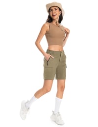 Pantaloni de drumeție cu craci detașabili Wespornow pentru femei - Pantaloni outdoor respirabili, cu uscare rapidă, kaki, mărimea S 9