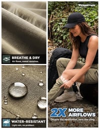 Pantaloni de drumeție cu craci detașabili Wespornow pentru femei - Pantaloni outdoor respirabili, cu uscare rapidă, kaki, mărimea S 5