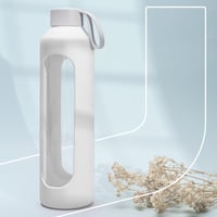 Sklenená fľaša na vodu Wessper 1 liter, motivačná fľaša, biela 5