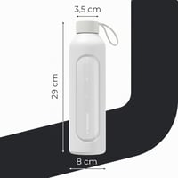 Sklenená fľaša na vodu Wessper 1 liter, motivačná fľaša, biela 4