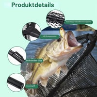Teleskopický podberák WestCH s pogumovanou skladacou sieťou na kapry, lososy, sumce, pre deti aj dospelých 3