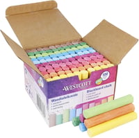 Westcott 100 darabos színes kréta szett, 1,2 cm átmérő, alacsony porképzés, könnyen törölhető - mix 1