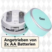 Westcott Clauss 2Clean Mini stolný vysávač – mätovo zelený, na použitie v kancelárii a v aute, napájaný 2 x AA batériami, CL-50002 6