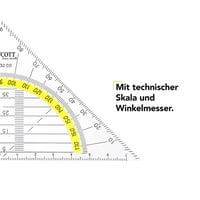 Geometrické pravítko trojuholník Westcott 14 cm, nerozbitný priehľadný plast, žltá stupnica, uhlomer, do školy a kancelárie, E-10132 00 3