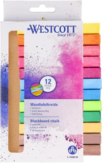 Westcott E-744983 00 táblakréta 1,2 cm átmérő, 8,5 cm - színes - 12 db 1
