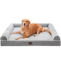 Ortopedický pelech pre psov WESTERN HOME pre veľké psy, s odnímateľným prateľným poťahom, vankúš v tvare U, vodoodolný, sivý, 91 x 68 x 16,5 cm 1