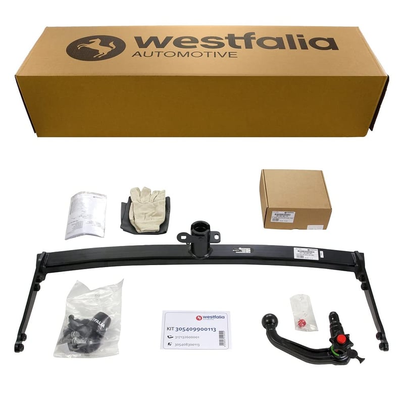 Westfalia odnímateľné ťažné zariadenie pre VW Golf 7, Audi A3, Q2, Škoda Octavia 3, Seat Leon 3 so 13-pólovou špecifickou elektroinštaláciou