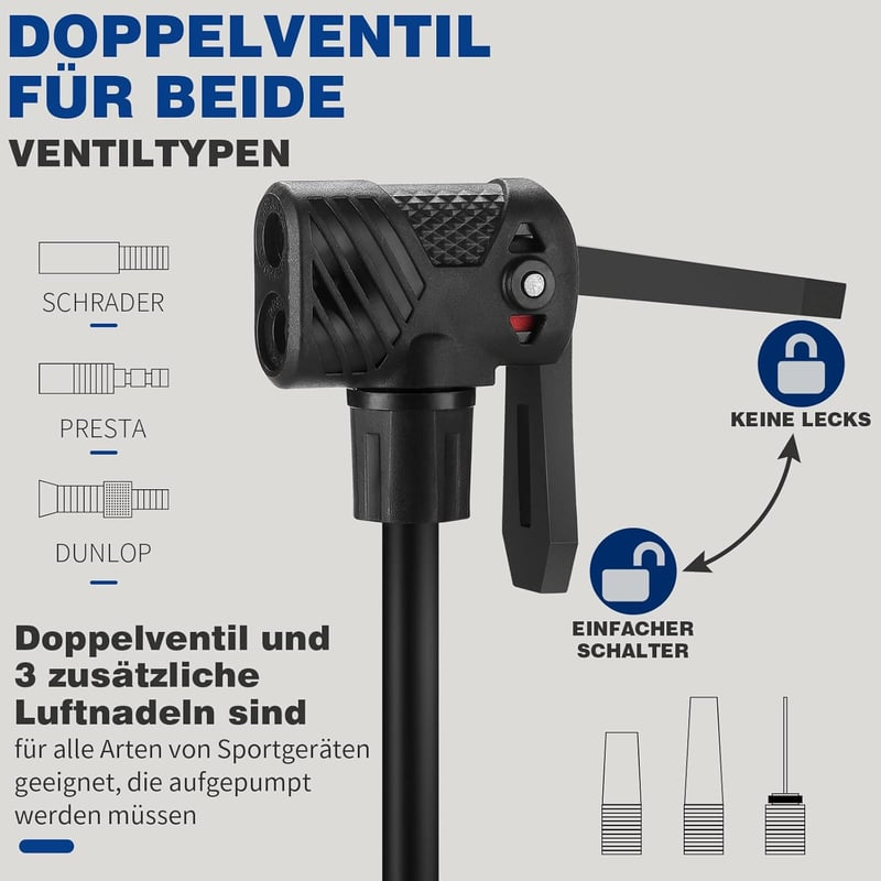 WESTGIRL Kerékpár Pumpa 11 Bar / 160 PSI - Univerzális Padlópumpa Minden Szelephez - Országúti, Hegyi és E-Bike Kompatibilis Fém Légpumpa Ad