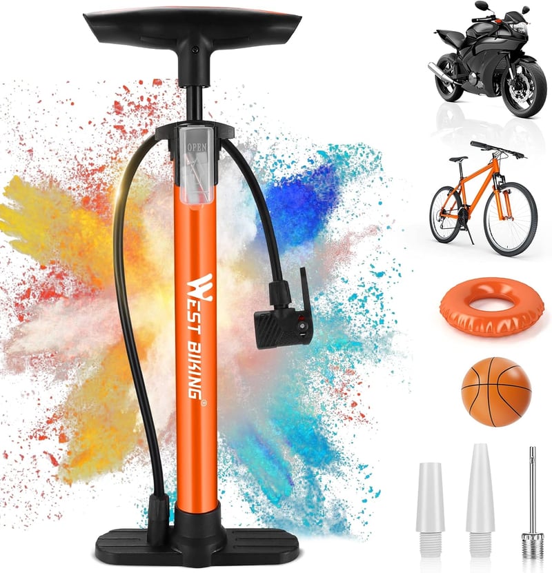 WESTGIRL Kerékpár Pumpa 11 Bar / 160 PSI - Univerzális Padlópumpa Minden Szelephez - Országúti, Hegyi és E-Bike Kompatibilis Fém Légpumpa Ad