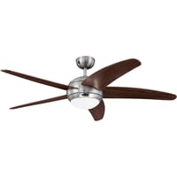 Stropný ventilátor Westinghouse Bendan 132 cm so svetlom, päť lopatiek, saténový chróm, opálové sklo, do interiéru 1