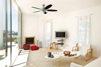 Stropný ventilátor Westinghouse Lighting Arius 72559 s 5 svetlami a 5 lopatkami, 132 cm, chróm, opálové matné sklo 6