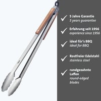 Westmark Classic Wood Maxi hvataljka za roštilj i posluživanje, nehrđajući čelik s drvenom drškom, 44 cm, srebrna/smeđa, 16292270 2