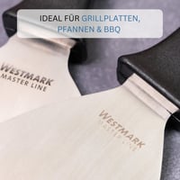 Westmark Master Line Profi nerezová grilovacia špachtľa, čepeľ 15x13 cm, dĺžka 26 cm, rovná pevná, čierna/strieborná 4