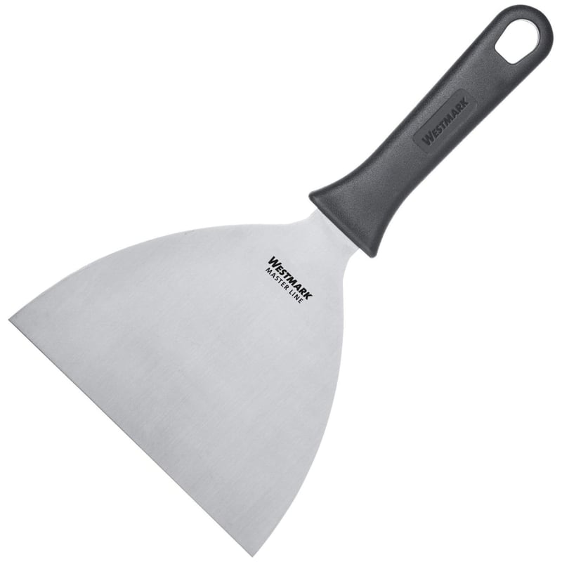 Westmark Master Line Profi nerezová grilovacia špachtľa, čepeľ 15x13 cm, dĺžka 26 cm, rovná pevná, čierna/strieborná