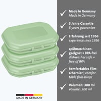 Westmark Mini kutija za užinu / Snackbox 3 kom., 300 ml, s kopčom, zelena, plastična, 235122EM 2
