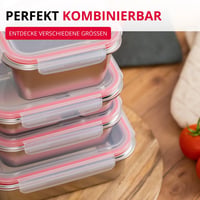 Westmark kutija za užinu od nehrđajućeg čelika – bento kutija otporna na curenje – pogodna za mikrovalnu pećnicu i pećnicu, bez BPA – za školu, posao – srebrna, s pregradama 450 + 280 ml 10