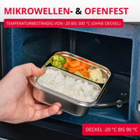 Westmark kutija za užinu od nehrđajućeg čelika – bento kutija otporna na curenje – pogodna za mikrovalnu pećnicu i pećnicu, bez BPA – za školu, posao – srebrna, s pregradama 450 + 280 ml 6