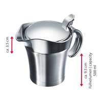 Sosieră termoizolantă Westmark din oțel inoxidabil cu capac rabatabil, 0,5 l, argintiu 2