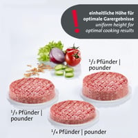 Westmark Vario Plus Hamburger Készítő - Állítható Patty Méret, Vegán Burgerekhez - Vario Plus, Diameter 11 Cm 4
