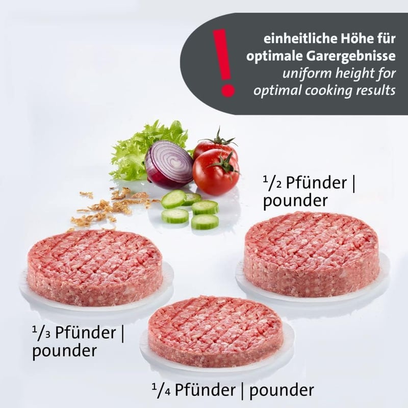 Westmark Vario Plus Hamburger Készítő - Állítható Patty Méret, Vegán Burgerekhez - Vario Plus, Diameter 11 Cm