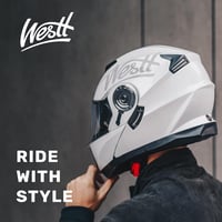 Westt Flip-Up Bukósisak Férfiaknak Női Motoros Fehér S 55-56cm ECE 6