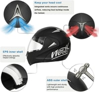 Westt ECE 22.06 Klapphelm Motorrad Napszemüveggel és Visierrel 3