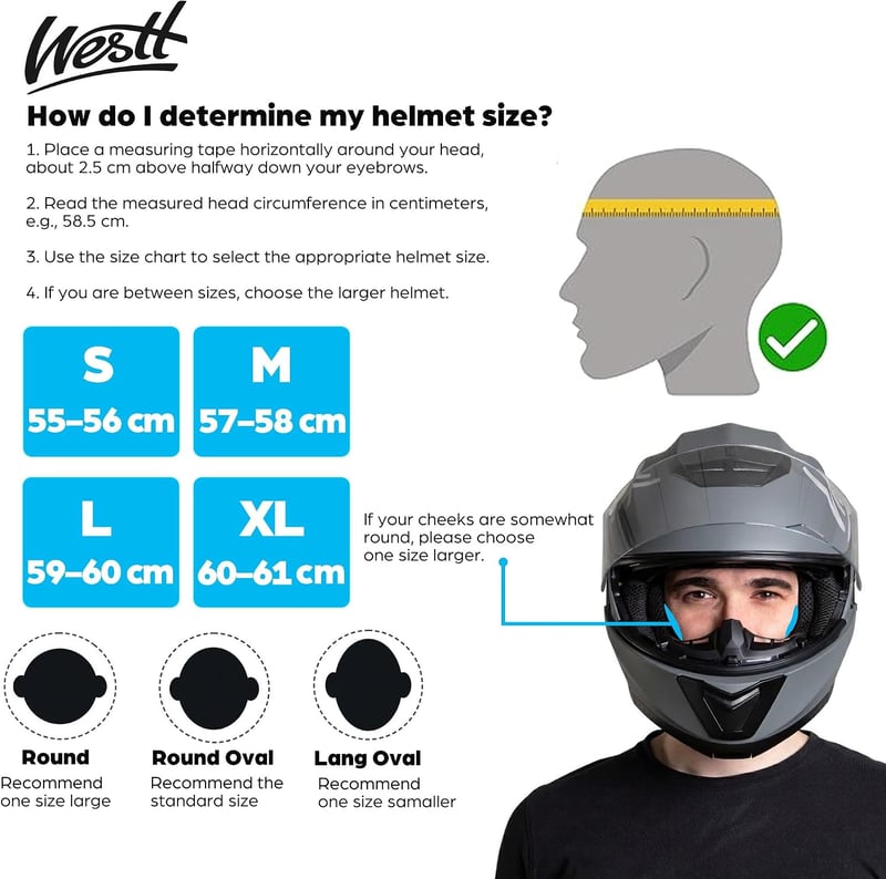 Westt Flip-Up Bukósisak Férfiaknak Női Motoros Fehér S 55-56cm ECE