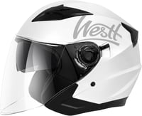 Westt Jet Bukósisak Dupla Napellenzővel -M méret  Motorkerékpár, Robogó, Chopper Félsisak - ECE DOT Tanúsított ABS Sisak 4 Szellőzőnyílással 1