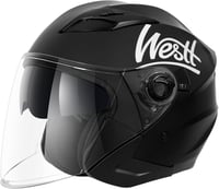 Westt Jet Matt Fekete Motoros Bukósisak Dupla Napellenzővel - ECE Tanúsított - S Méret (55-56 cm) Motorkerékpárhoz és Robogóhoz -  1