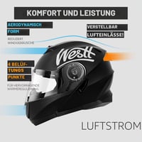 Výklopná prilba Westt Torque X s dvojitou slnečnou clonou a priezorom, certifikácia ECE 22.06, veľkosti S-XL 2