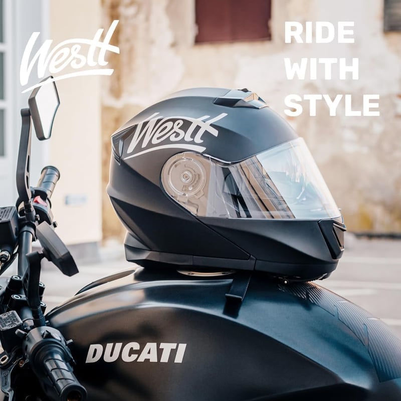 Westt Torque X Felnyitható Bukósisak - Matt Fekete Moduláris Motoros Sisak ECE 22.06 Tanúsítvánnyal, Chopper, Robogó, S Méret 55-56 cm