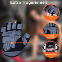 Mănuși de Fitness WESTWOOD FOX, Mănuși de antrenament respirabile pentru bărbați și femei, Haltere, Culturism, Crossfit, Antrenament de forță, Antiderapante, Negru, Mărimea L 7