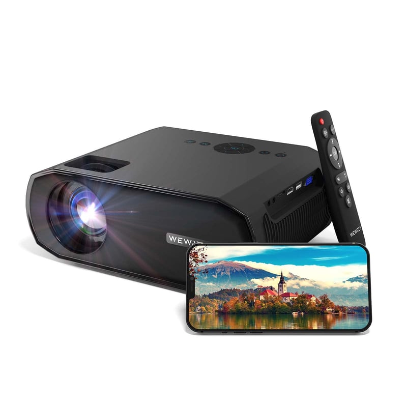WEWATCH V50 Pro Mini Projektor s Natívnym Full HD 1080P Rozlíšením, 5G WiFi, Bluetooth, 16500 Lúmenov, 200" Projekčná Veľkosť, HDMI/USB/VGA Pripojenie