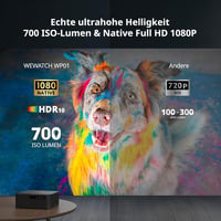 WEWATCH WP01 Full HD 1080P Otthoni Projektor Netflix Android TV 700 Lumen WiFi Bluetooth 3
