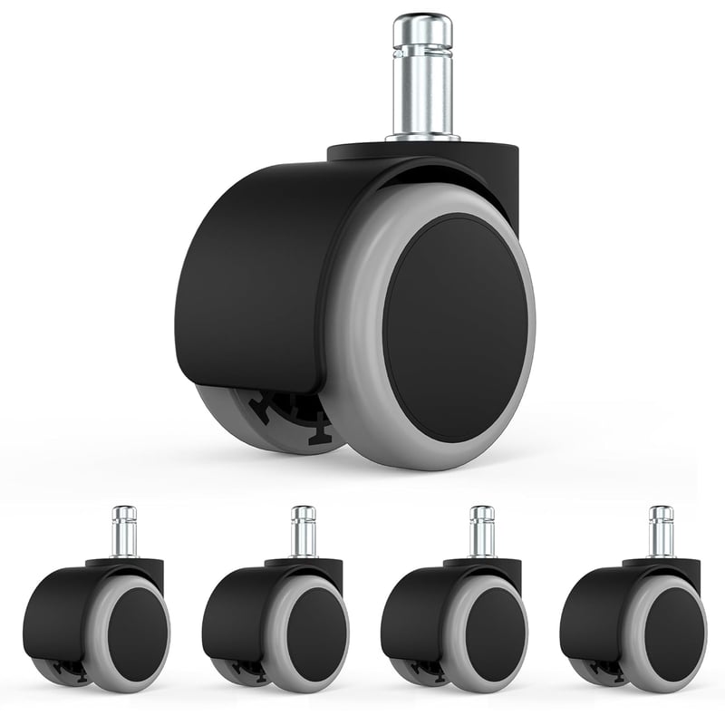 WEWILL irodai szék görgő 10x22 mm, padlóbarát, csendes - szürke - 5 db
